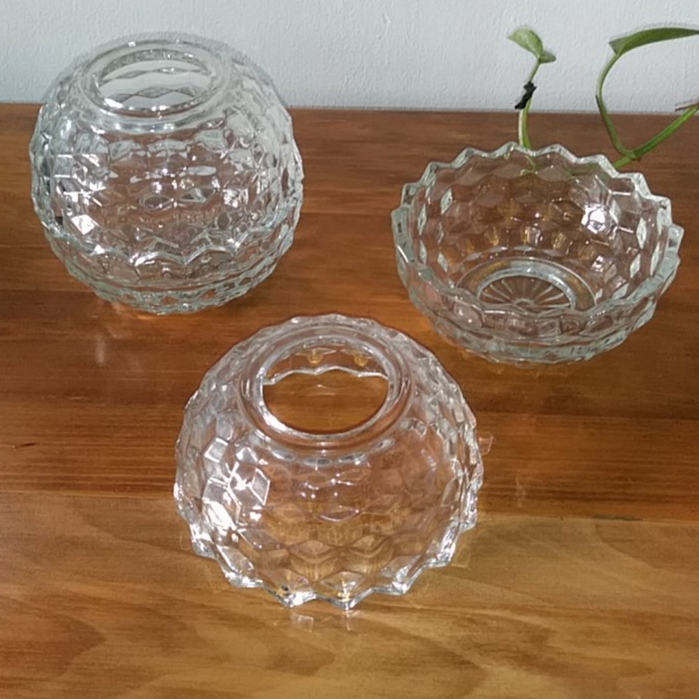 Crystal ball candle holders